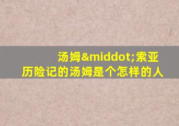 汤姆·索亚历险记的汤姆是个怎样的人